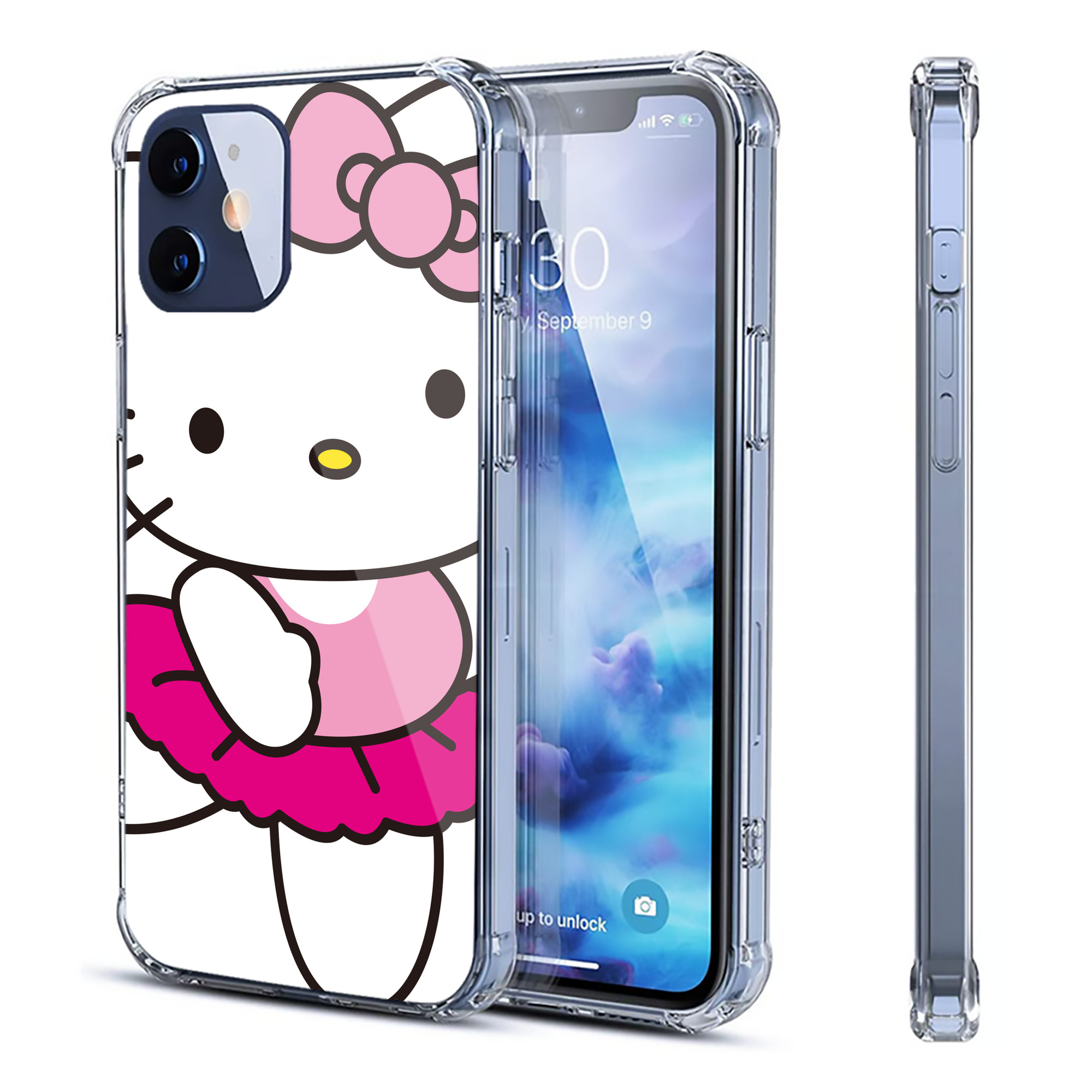（画像用） Hello Kitty ハローキティ 【iPhone 12シリーズ対応】透明スマホケース（クリアソフトケース）